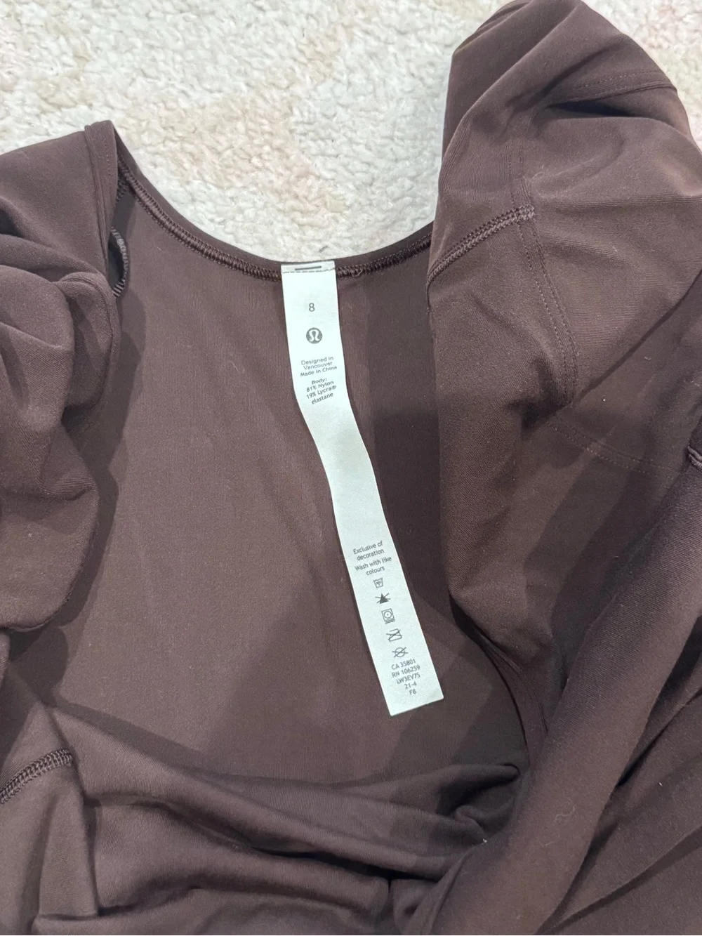 lululemon athletica Women's Deep V Long-Sleeve Top - Chocolate Brown